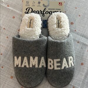 Dearfoams Charcoal 'Mama Bear' Memory Foam Slippers